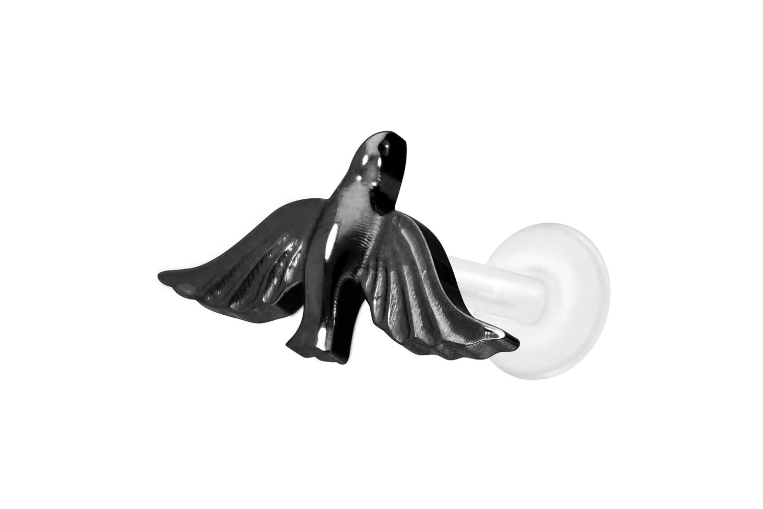 PTFE Labret Piercing mit Innengewinde + Titan-Aufsatz TAUBE